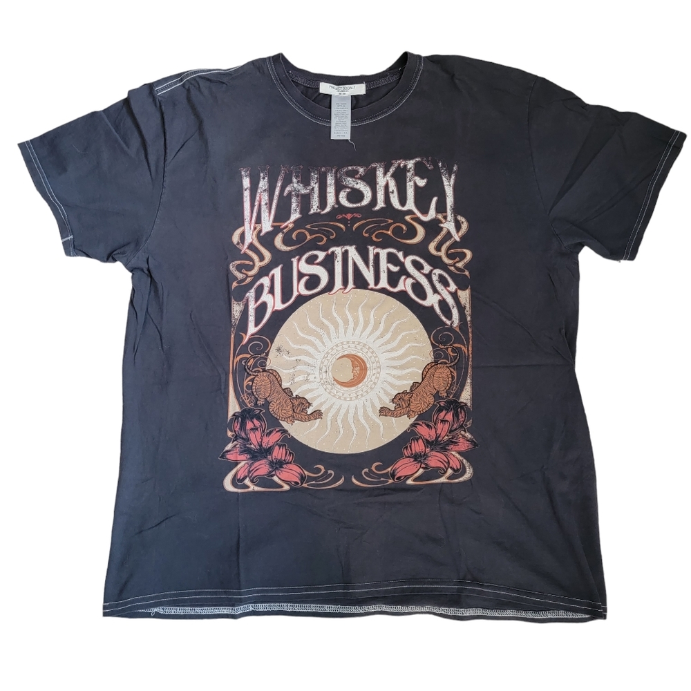 Project Social T Oversized Black Band Tee One Size 100% Cotton Whisky Business